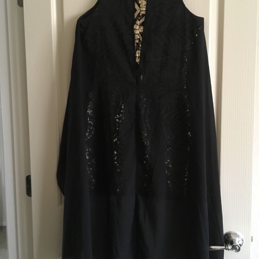 Fora M Sequined Dress with Sheer Hi-Low
